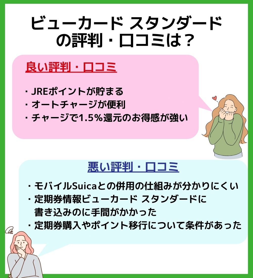 ビューカード スタンダードの評判・口コミは?
