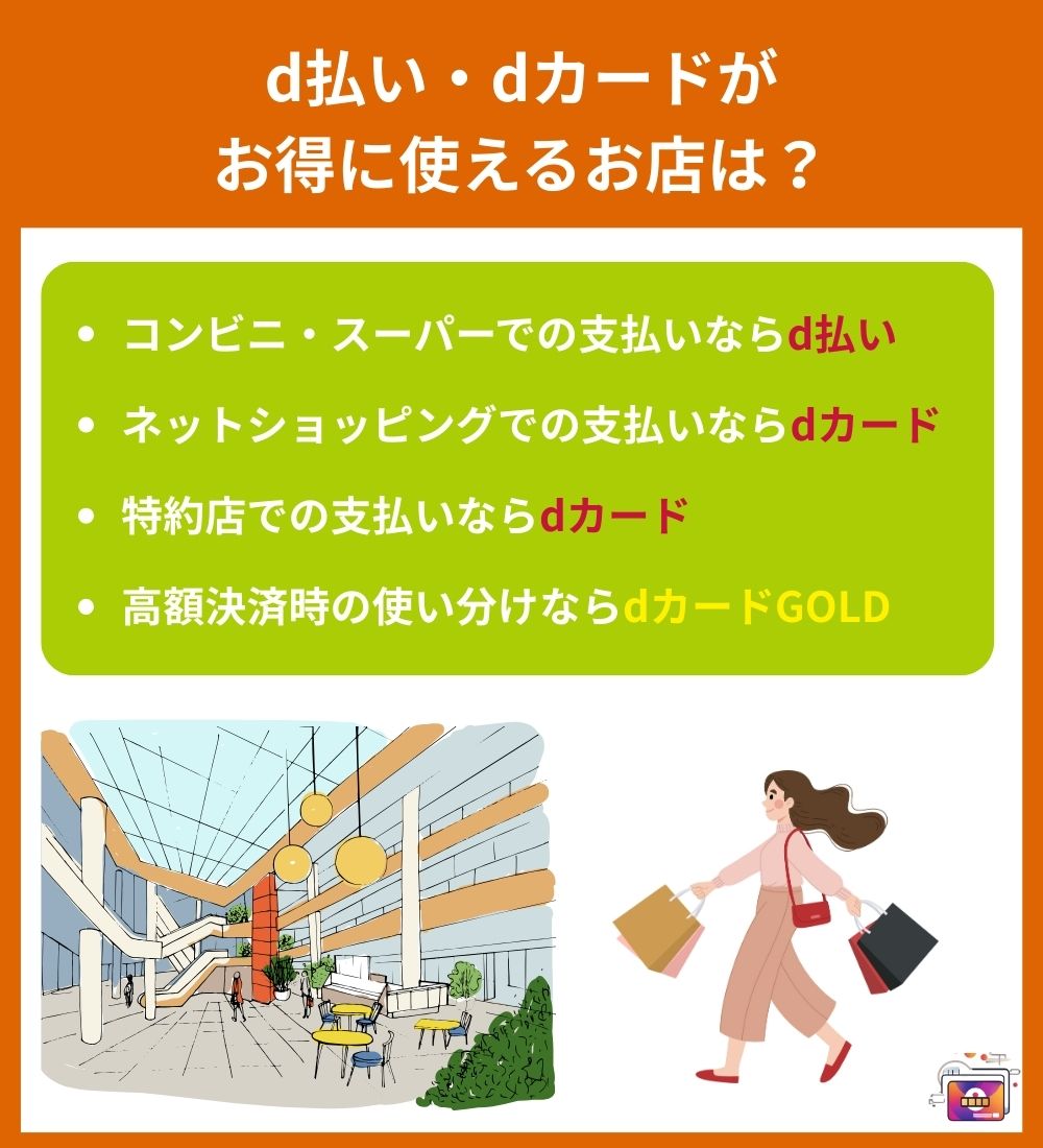 d払い・dカードがお得に使えるお店は？